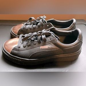Black Leather and Rose Gold Pumas! FINAL SALE!